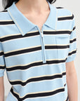 Structured Knit Top with Flattering Contrast Stripes