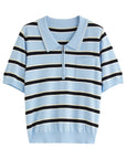Structured Knit Top with Flattering Contrast Stripes