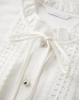 French-Style Tie-Front White Shirt