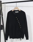 Plus Size Women's Long Sleeve Button Sweater