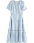 Breathable Linen Tiered Dress for a Flattering Curve