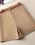 Structured Cotton Shorts: Straight-Leg Style with Belt