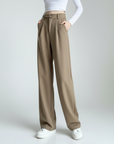 High-Waist Wide-Leg Wool Trousers