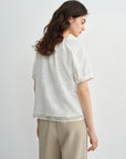 Breathable Cotton Blend Top for Chic Summer Office Wear