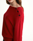 The Winter Holiday Red Knit Pullover (Plus Size)