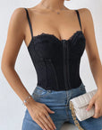 Flower Vest Lace Boning Corset-style Lingerie-style Cami Top