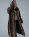 Women's Faux Fur Lapel Coat