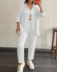 Casual Loose Shirt & Cropped Pants Set for Women