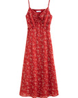 Women's Floral Checkered Maxi Dress | Elegant A-Line Style